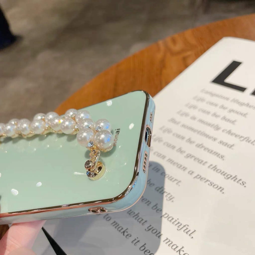 Blue plating with small drill chain  cases for Iphone 12 pro max 11 pro max xs max xr x 7 8 plus cute iphone cover cartoon soft  tpu  iphone cover