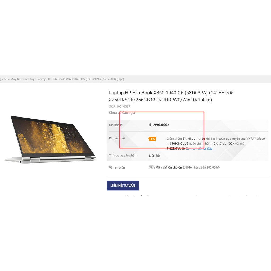 Laptop HP Elitebook x360 1040 G5, i5 8350u, 16G, 256G, FHD, touch, X360, like new | BigBuy360 - bigbuy360.vn