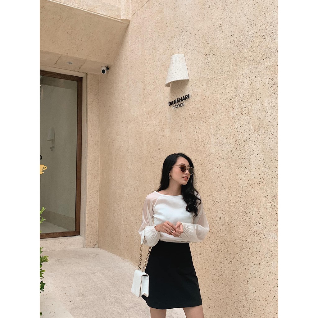 Áo croptop voan kính