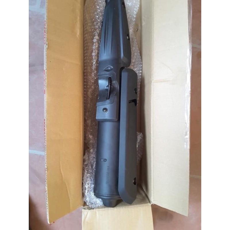 Pô xe Sirius zin hãng ốp pô đen