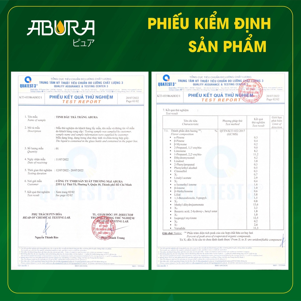 Tinh dầu Trà Trắng white tea ABURA 10ml  tinh dầu hương hoa Trà Trắng khuếch tán ngủ ngon làm thơm quần áo