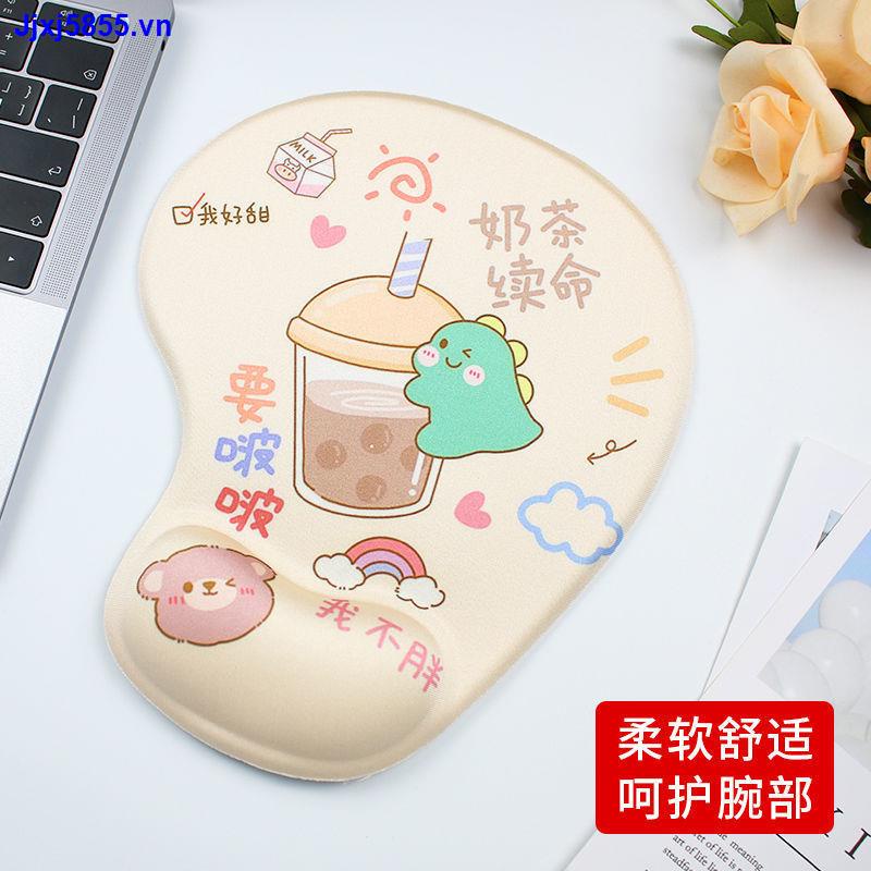 Gaming mouse pad Office keyboard shortcuts Non-slip computer milk tea life extension wrist mouse pad hand rest silicone cartoon office cartoon creative cute 3D thickened three-dimensional