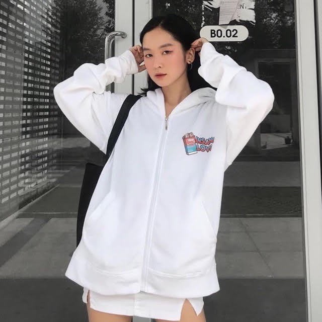 Áo khoác nỉ ngoại form rộng dây kéo INSANECLO LOVE có ảnh thật | BigBuy360 - bigbuy360.vn