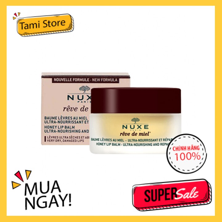 Hũ Dưỡng Môi Nuxe Reve de Miel Lip Balm 15g Giúp Môi Mềm Mịn, Giảm Thâm Môi Hàng Pháp Chuẩn - Tami STore