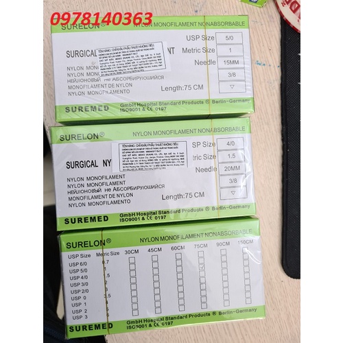 Combo 12 sợi chỉ khâu nylon không tiêu từ số 2/0 đến 5/0 03