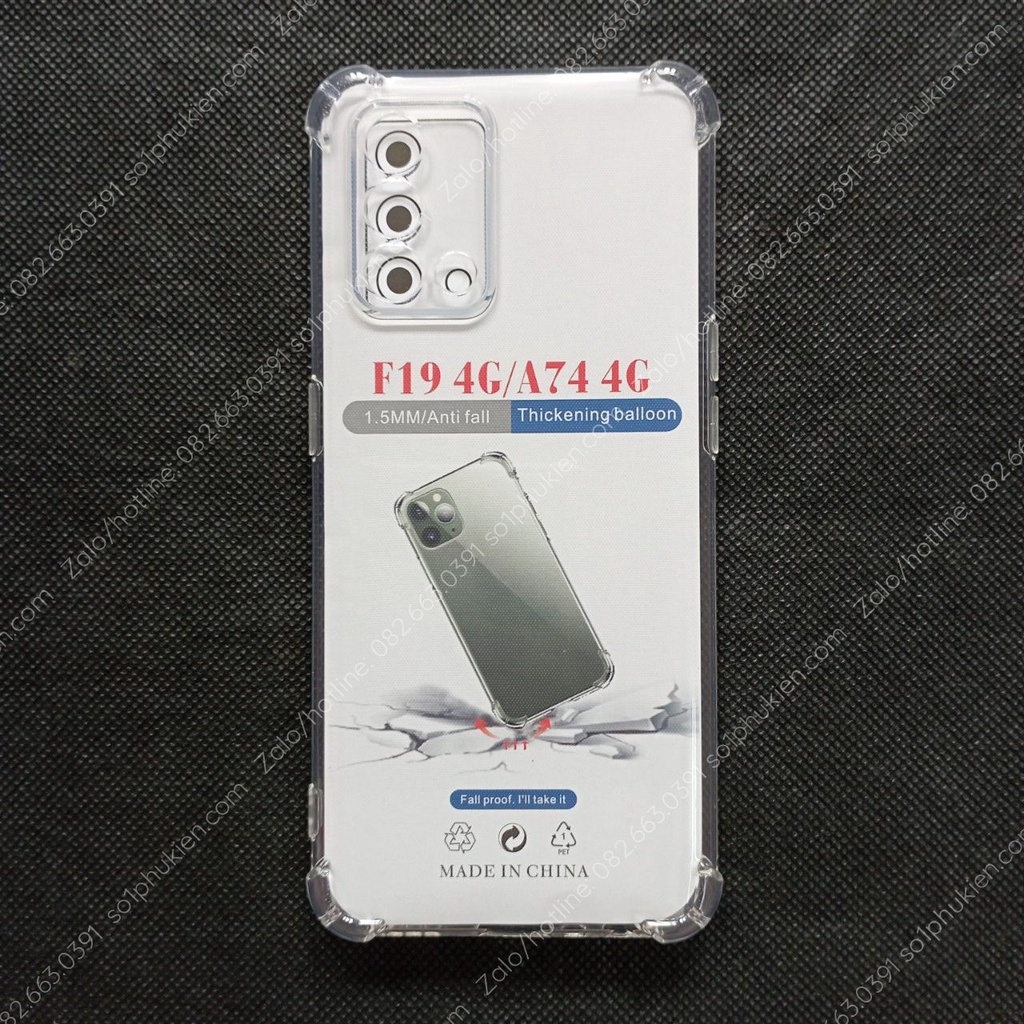 Ốp lưng Oppo A74 4G / A95 / F19 loại dẻo trong cao cấp, trong chống sốc bảo vệ cam bền đẹp