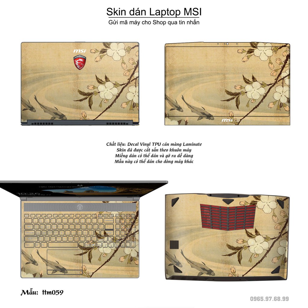 Skin dán Laptop MSI in hình Tranh thủy mặc _nhiều mẫu 3 (inbox mã máy cho Shop)