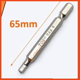 Đầu bắt vít lục giác đực dài 65 mm chuôi lục top usa