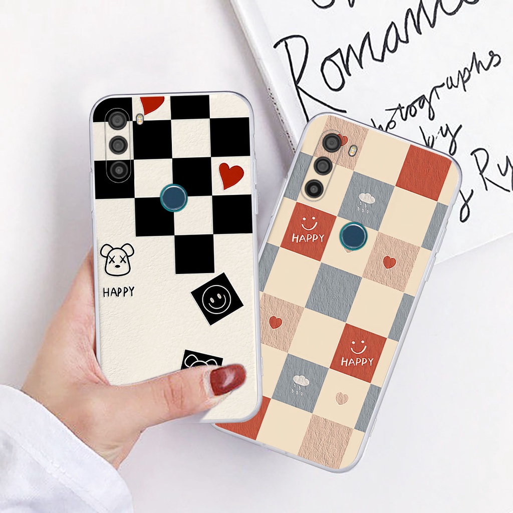 Ốp Vsmart Active 3 caro trái tim cá tính, thời trang siêu đẹp, siêu phong cách