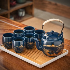 Bộ Ấm Trà Gốm Sứ Cổ Điển Cao Cấp - Kèm Hộp Qùa Tặng.