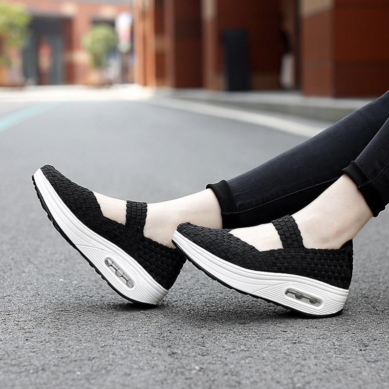 Giày YOZOH dạng dệt đế cao sành điệu cho nữ size 35-44 -h91 | BigBuy360 - bigbuy360.vn