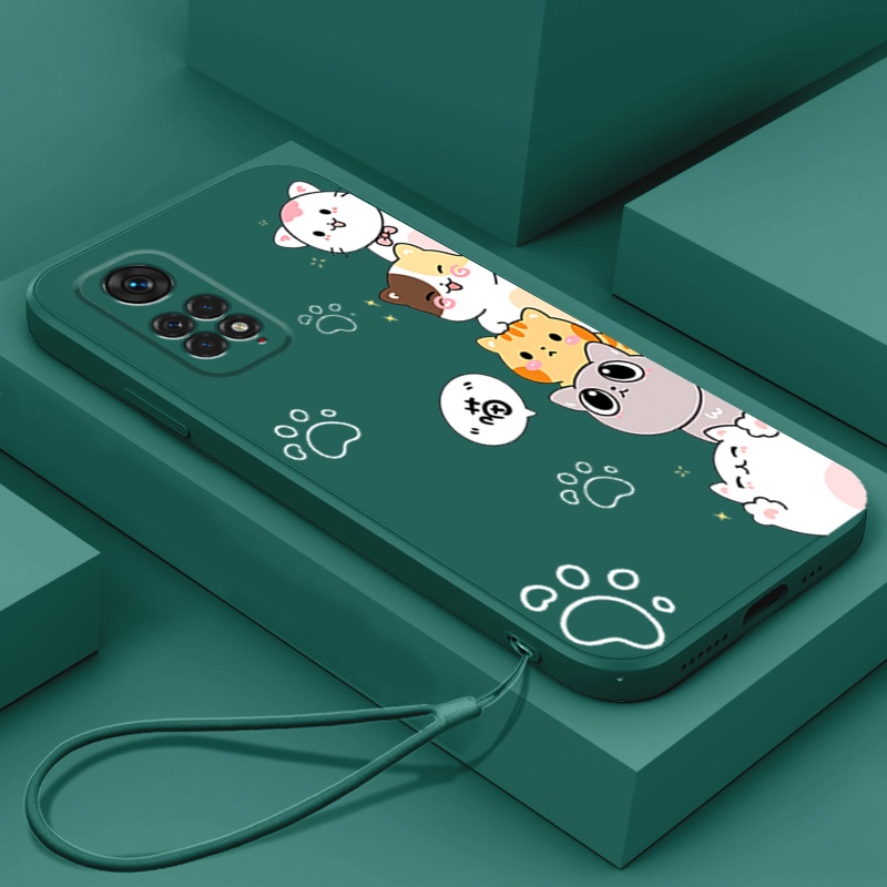 Ốp lưng redmi note 11 4g xiaomi redmi note 11s redmi note 11 pro 5g Ốp Điện Thoại Silicon Mềm In Hình Mèo Cho redmi note 11 4g xiaomi redmi note 11s redmi note 11 pro 5g DZMM01 viền vuông cute