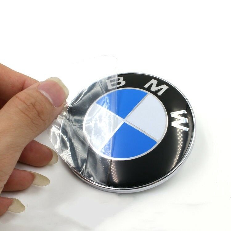 Set 2 logo Bmw gắn mui xe hơi cỡ 82mm 74mm