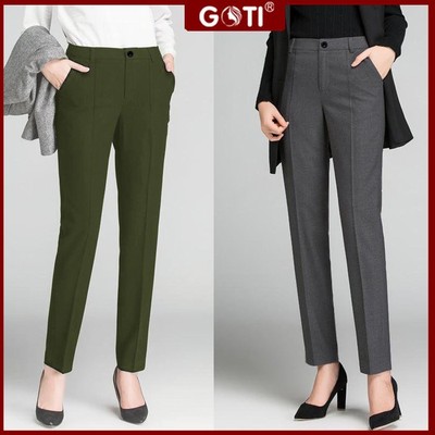 GOTI - Quần Tây Công Sở Nữ Đi Làm Kiểu Ống Đứng Cơ Bản 3089Q