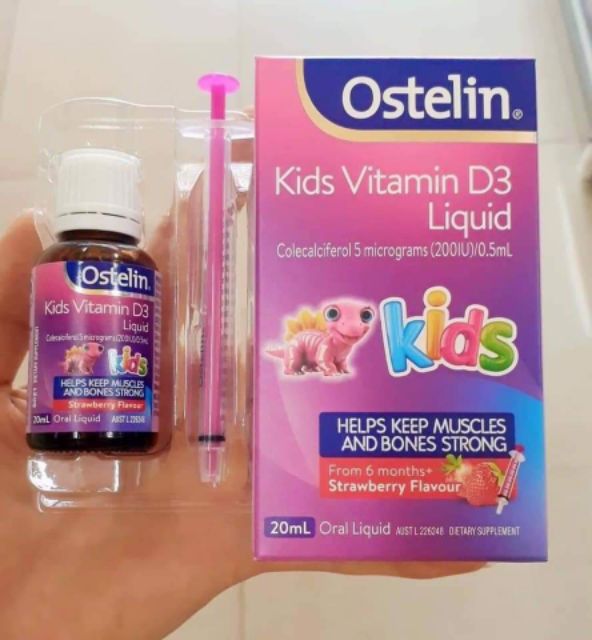 (Đủ bill) Ostelin Vitamin D Kids Liquid hộp 20 ml của Úc