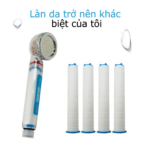 SF-300B Combo Đầu vòi sen tắm tăng áp, lọc nước + 4 Thanh lọc nước Aquaduo