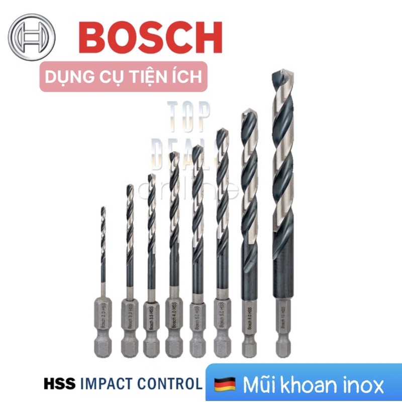 Mũi Khoan INOX BOSCH Đuôi Lục Giác