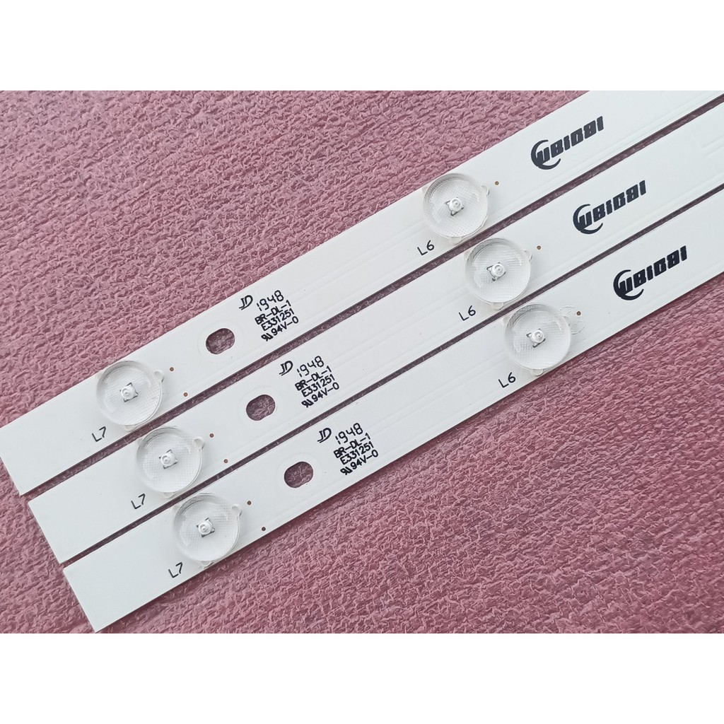 LED TIVI PANASONIC 32D410T 32A400V 32FS500B 32DS500 VÀ CÁC ĐỜI KHÁC. MỚI 100% BỘ 3 THANH, MỖI THANH 7 BÓNG 3V DÀI 60,9cm