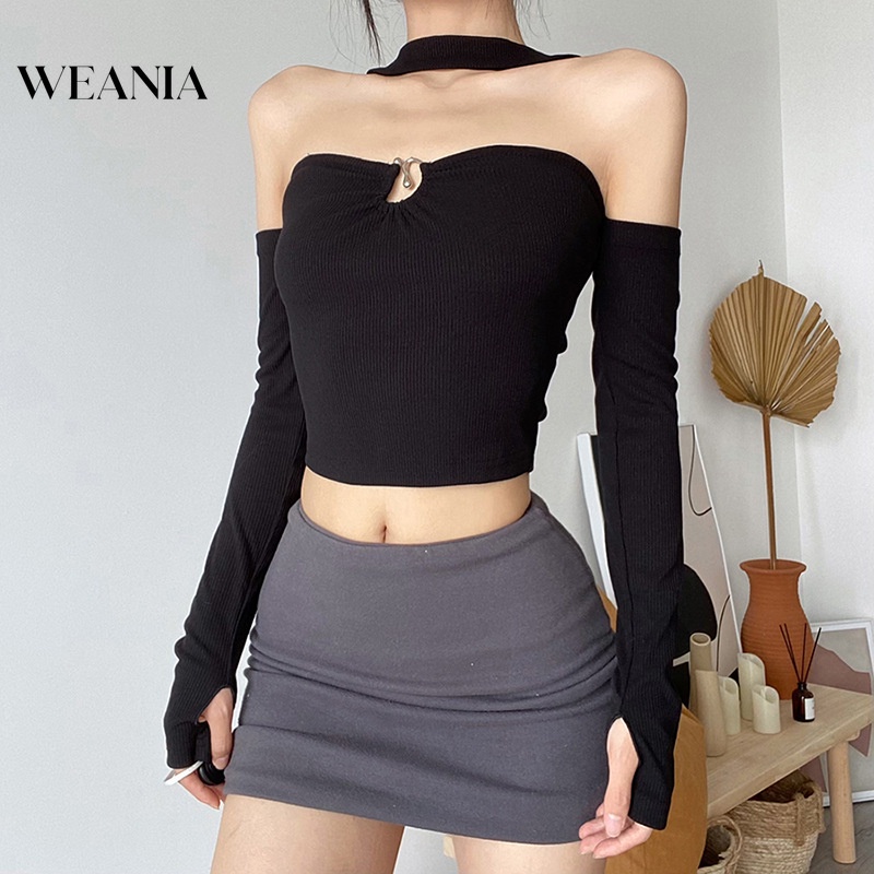 Áo Thun Trễ Vai Thiết Kế Hở Lưng Quyến Rũ Cho Nữ