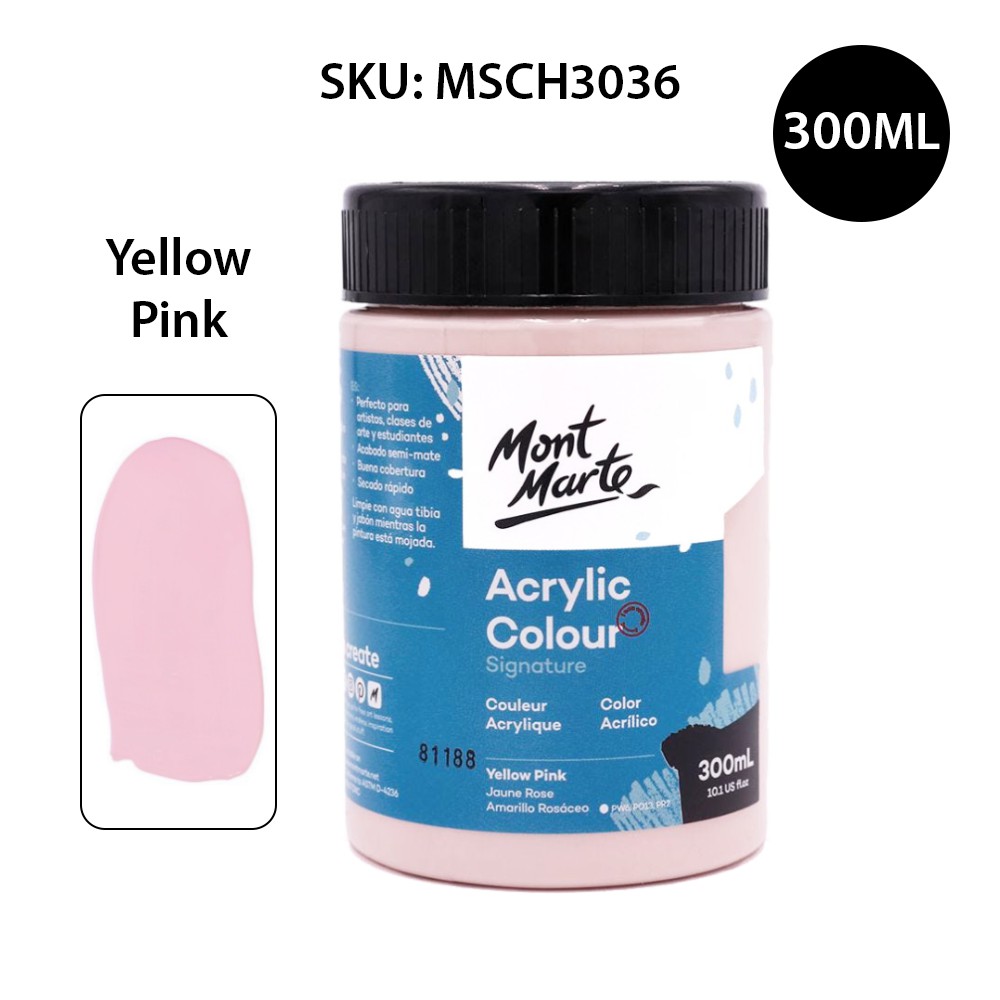 Màu Acrylic Mont Marte 300ml - Yellow Pink - Acrylic Colour Paint Signature 300ml (10.1oz) - MSCH3036