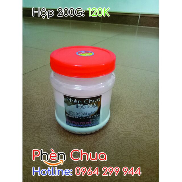 Bột Phèn Chua Hà Nội trị hôi nách, hôi chân hộp 200 Gram