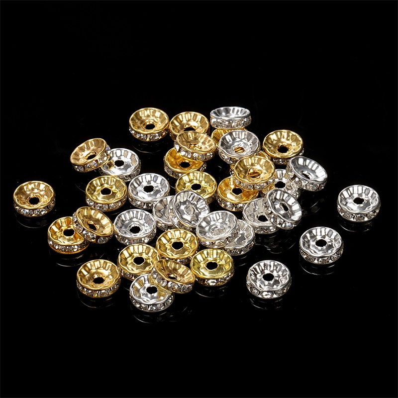 100 Hạt Cườm Đá Pha Lê 8Mm Dùng Làm Trang Sức