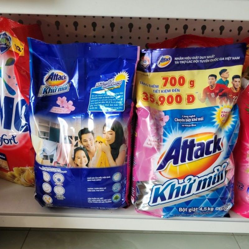 Bột giặt Attack khử mùi hương anh đào 4.5kg