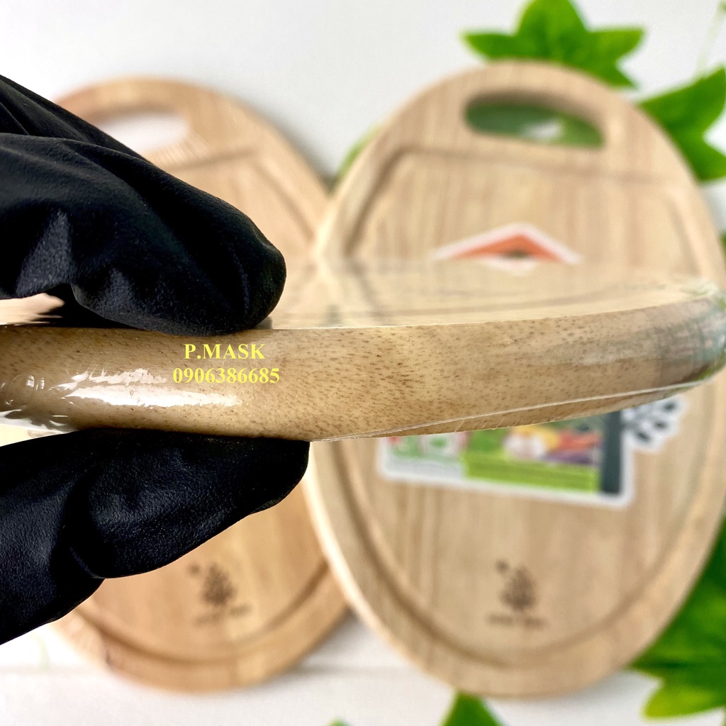 Thớt Gỗ Oval Có Rãnh 01255 Đức Thành - Thớt Gỗ Đức Thành có rãnh