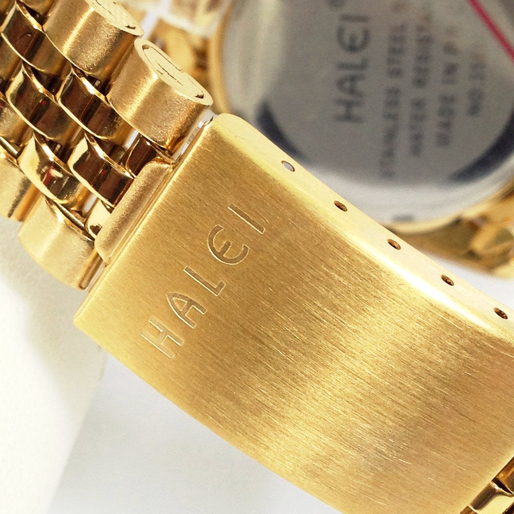 Đồng hồ nữ Halei 9999 Gold chính hãng thời trang dây vàng quyến rũ HAL01 - Đồng Hồ Halei