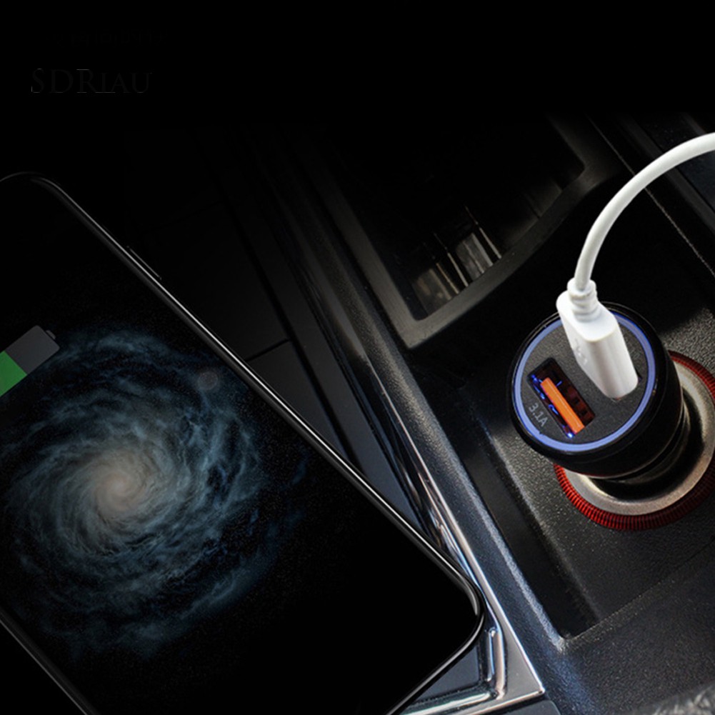 Tẩu sạc nhanh USB kép QC3.0 3.1A cho xe hơi chất lượng cao