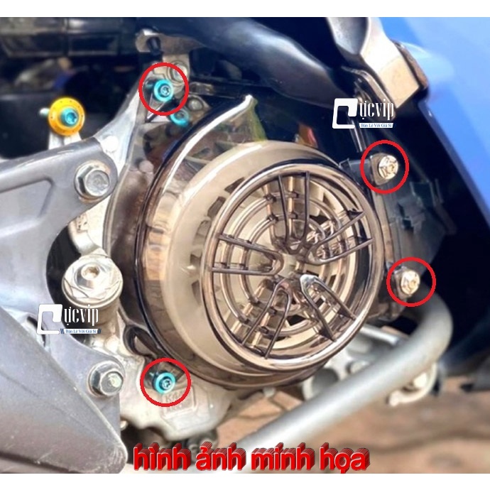 [Sale Khủng] Combo 4 Ốc Salaya Inox 304 (2 Ốc 5Li18 Xoắn + 2 Ốc 6Li2) Gắn Quạt Gió Vision 2014 - 202