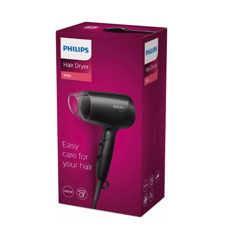 Máy sấy tóc Philips BHC010/10 màu đen 1200W, bảo hành 2 năm | Hàng chính hãng