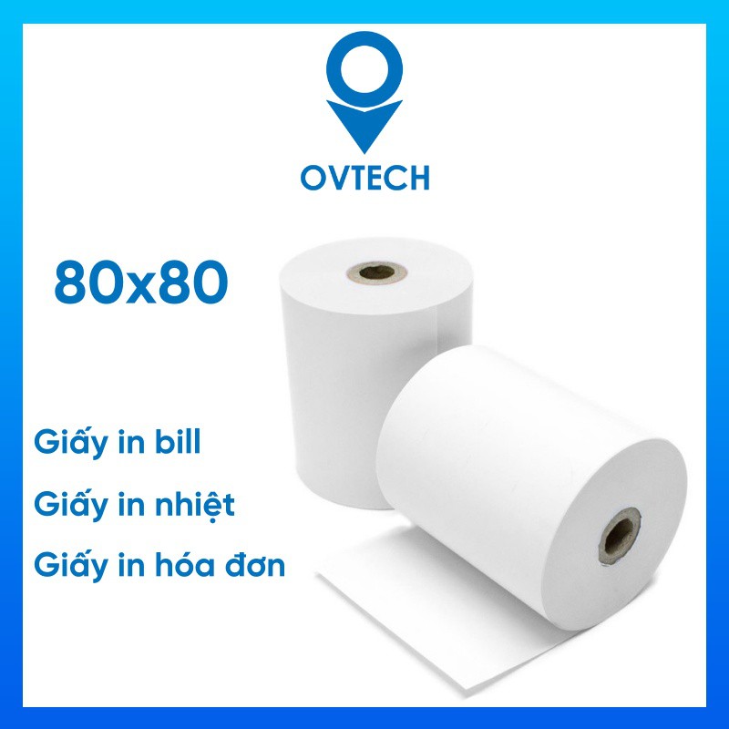 Thùng 50 cuộn giấy in nhiệt K80 phi 80 in bill, in hóa đơn