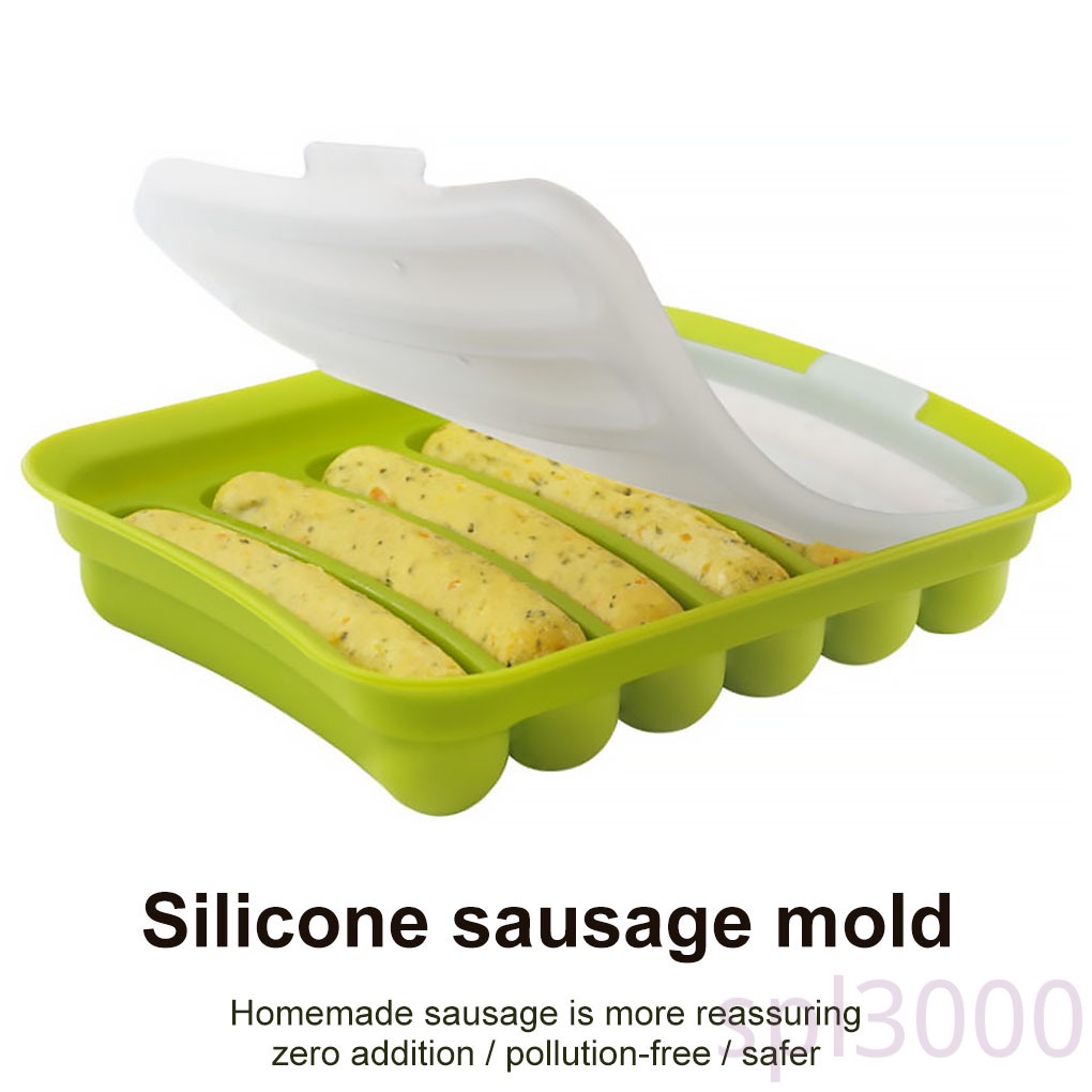Khuôn Silicone Làm Xúc Xích 6 Ngăn Chống Dính Diy
