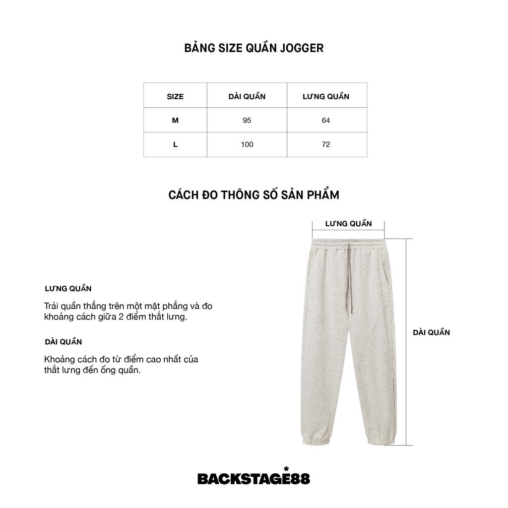 Quần jogger nỉ Cream Essential Sweat Pants Backstage88