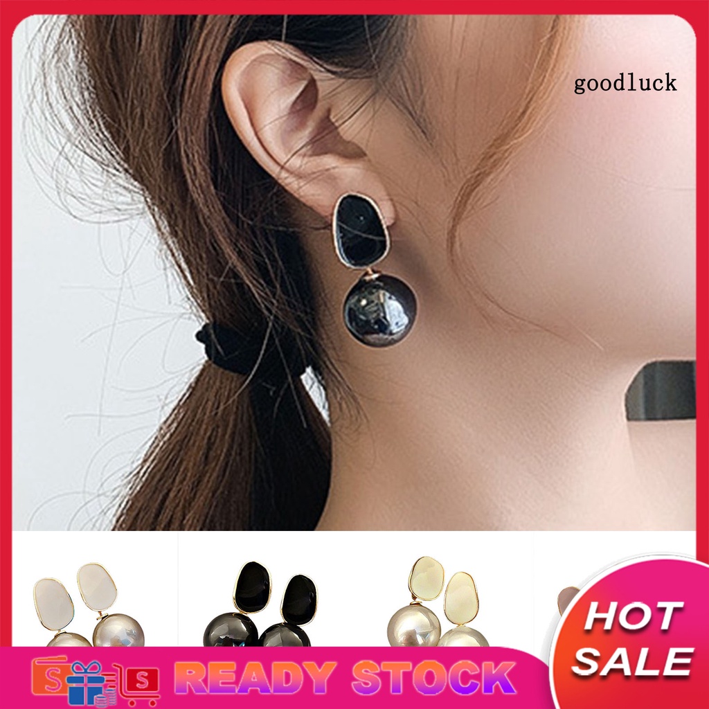 1 Cặp Bông Tai Nữ Đính Ngọc Trai Nhân Tạo Phong Cách Hàn Quốc