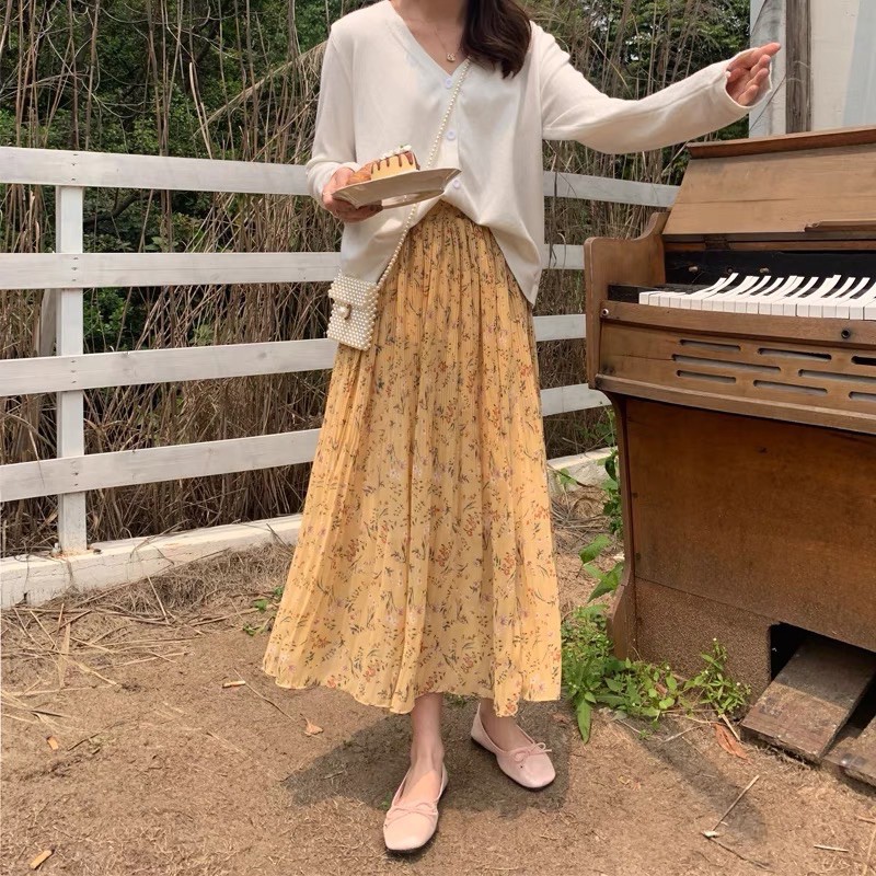 {Có sẵn} Chân váy hoa nhí Vintage màu mới kèm hình thật ở cuối | BigBuy360 - bigbuy360.vn