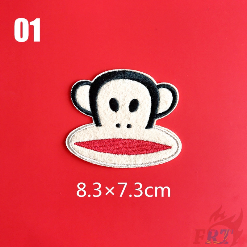 Nhãn ủi thêu hình logo Paul Frank dùng vá quần áo