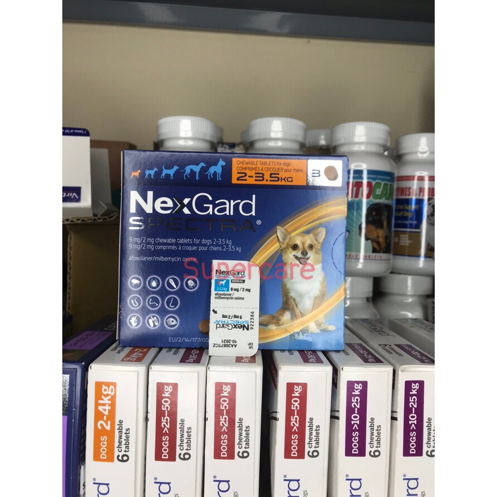 Viên (1 viên ) Nexgard Spectra - Ve Ghẻ Demodex Xổ Giun Chó