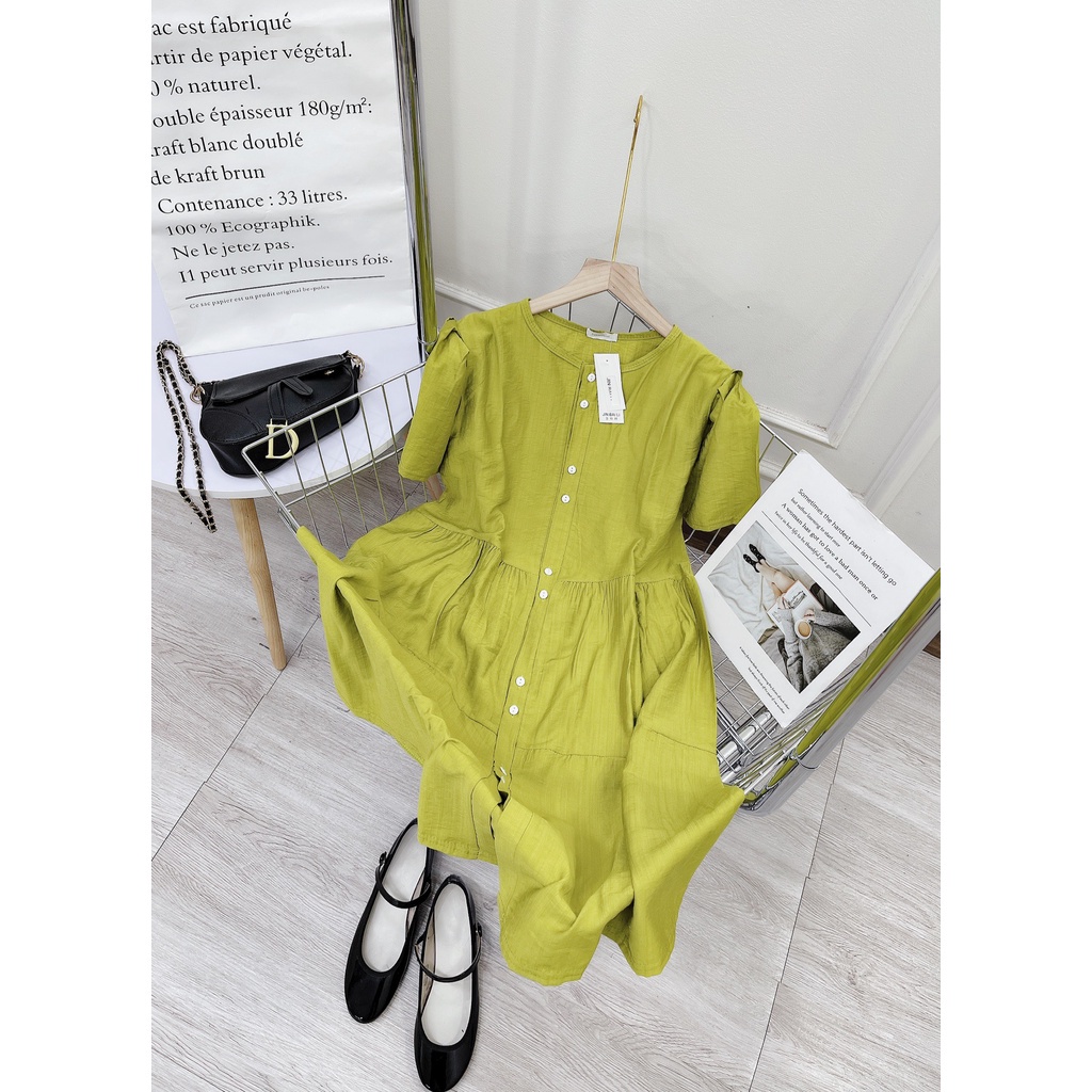 [ 𝐅𝐑𝐄𝐄 𝐒𝐇𝐈𝐏 ]  VÁY BABYDOLL XANH CỐM DÁNG DÀI ĐẦM NỮ