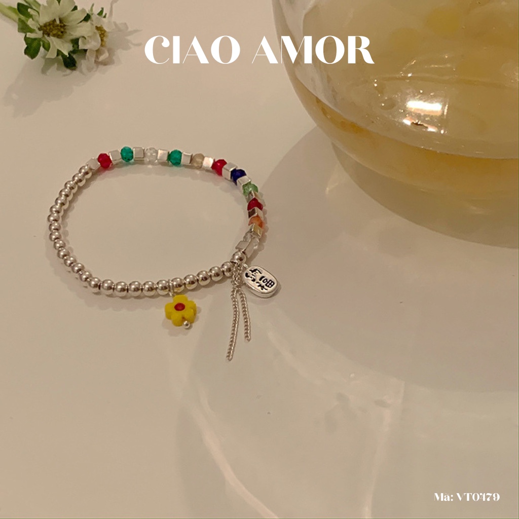 Vòng tay, lắc tay nữ hạt bạc mùa hè Trang sức Ciao Amor - VT0479