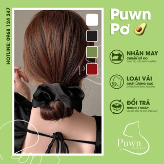 Dây buộc tóc Scrunchies lụa mềm mại xinh xắn - Puwn Pơ🥑