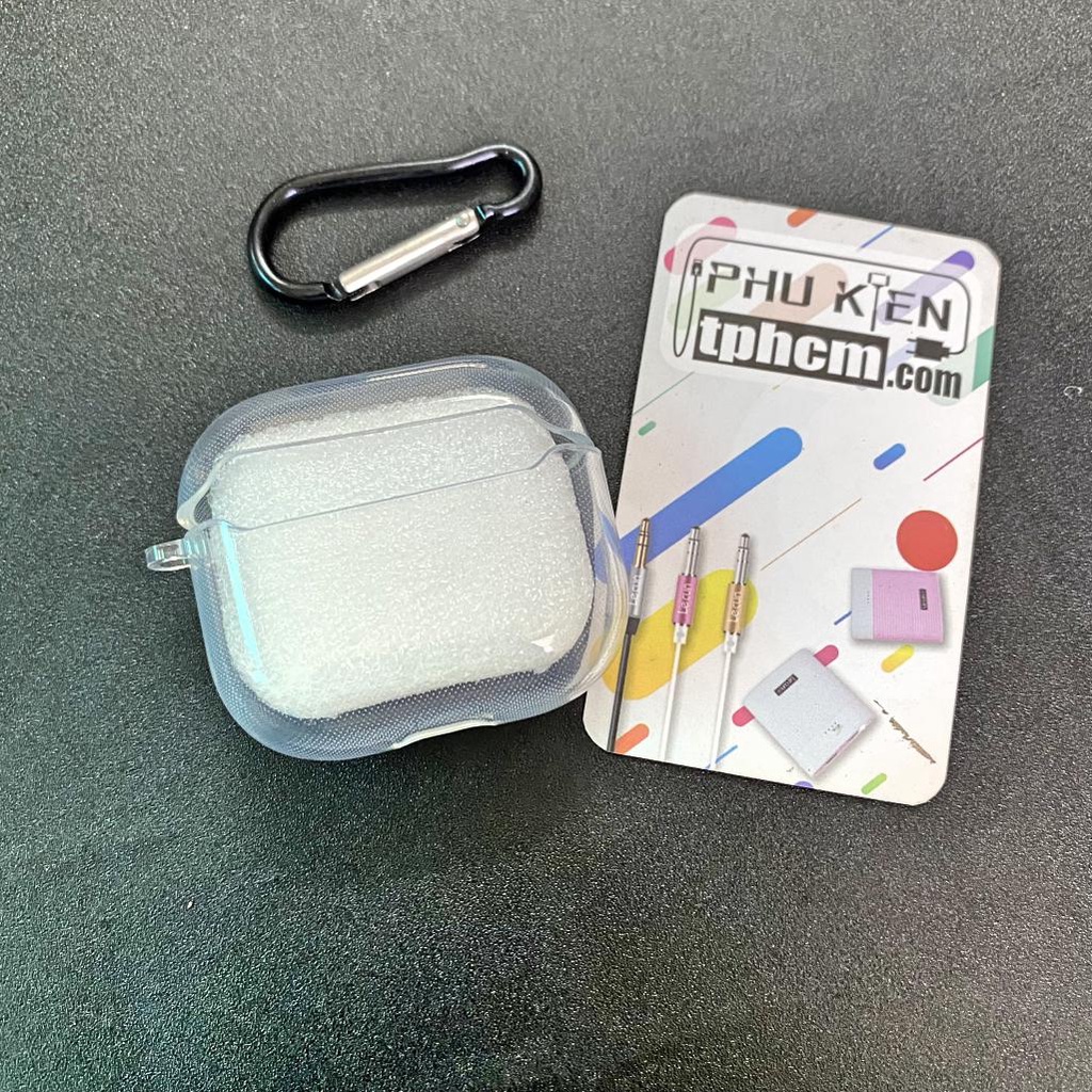 Bao Da Đựng Airpods 3 Silicon Trong Suốt Kèm Móc Khóa