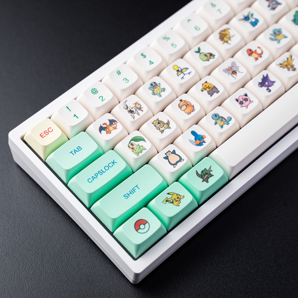 Keycap XDA Pokemon, nhựa PBT in nhiệt, 162 nút bàn phím cơ chất lượng cao