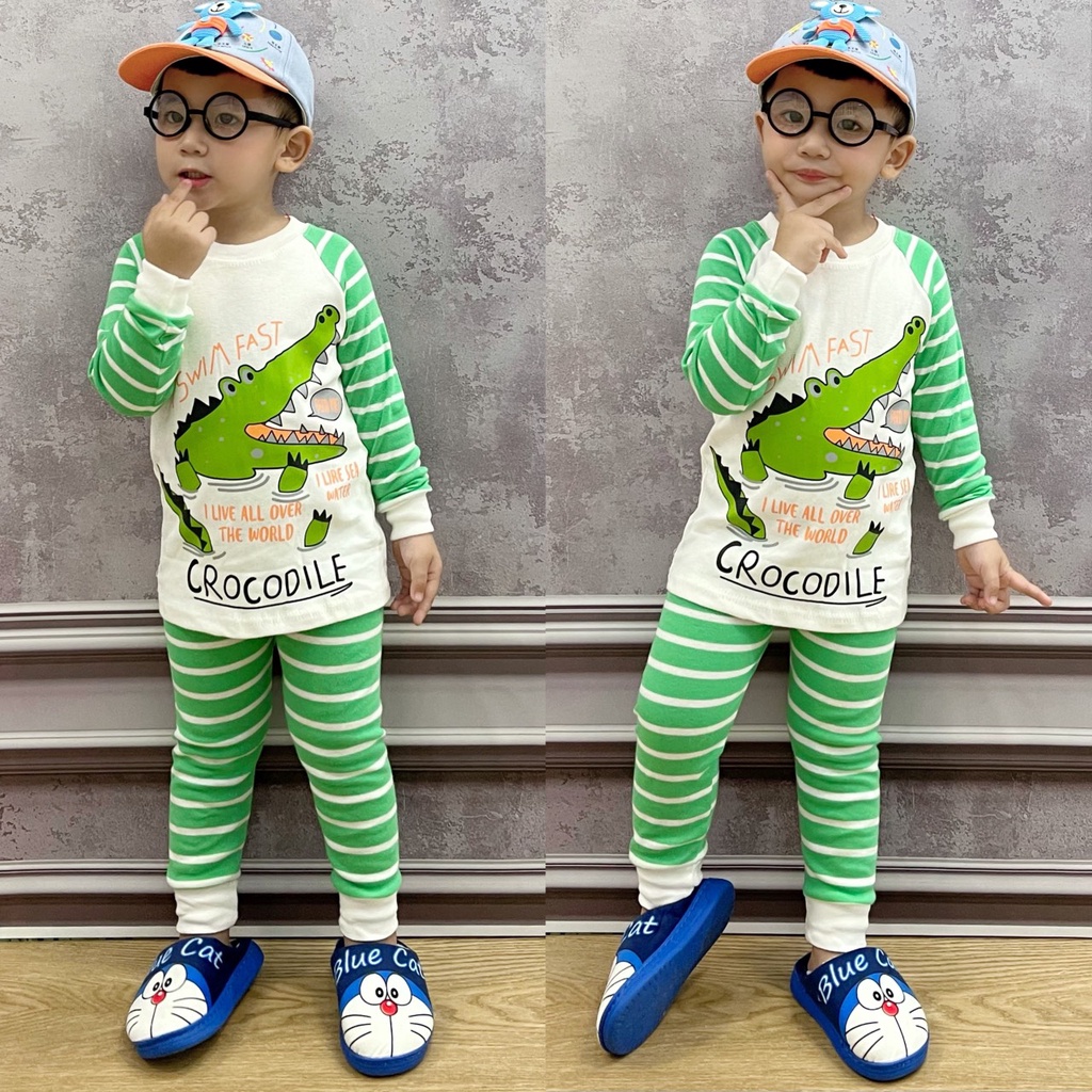 Bộ dài tay bé trai cotton 9-23Kg, Đồ bộ bé trai TomKids