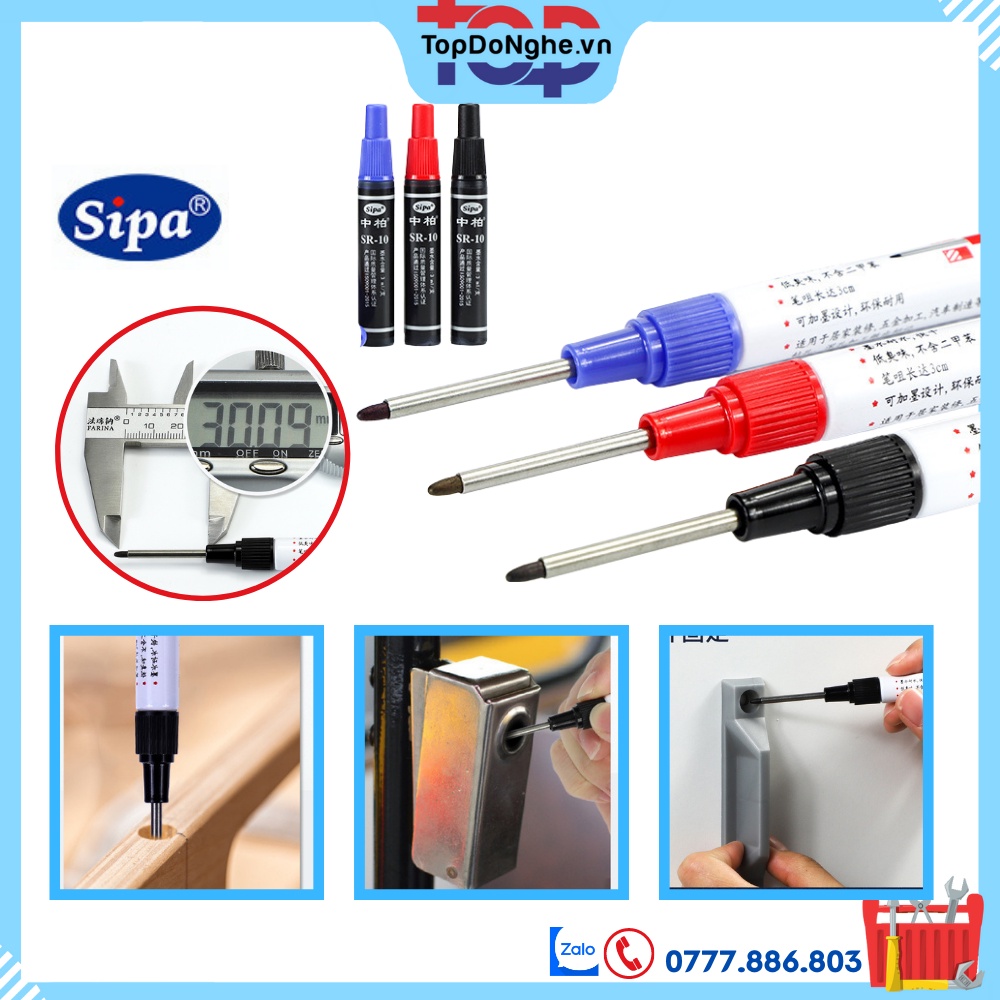 Bút đánh dấu khoan mũi dài 30mm hỗ trợ công việc kỹ thuật, bút lấy dấu 3cm gạch men, tường, gỗ có thể đổ mực