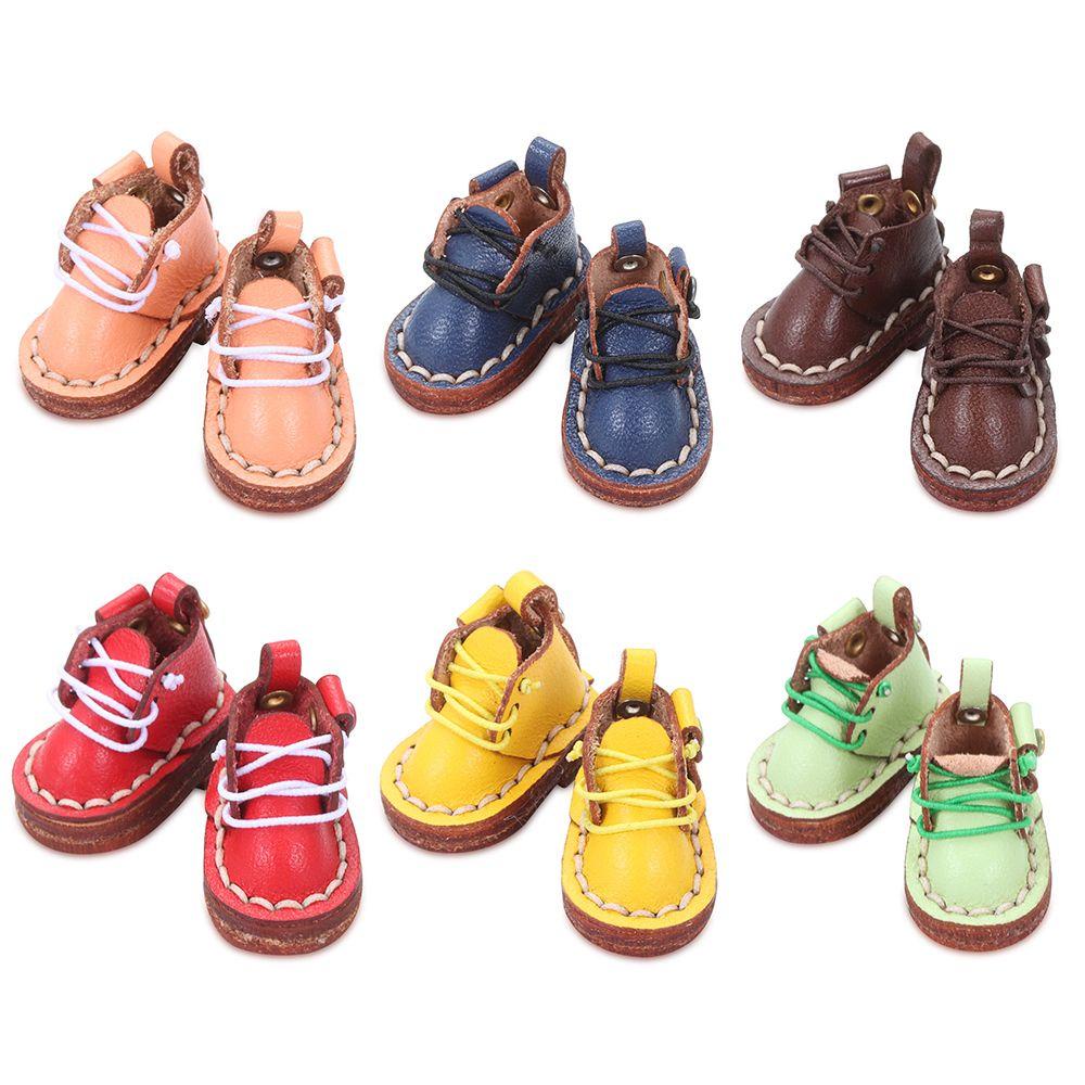 RAINBOW Giày Bốt Da Bò Cho Búp Bê obitsu11GSCbody9OB11 Tỉ Lệ 1 / 11 OB11
