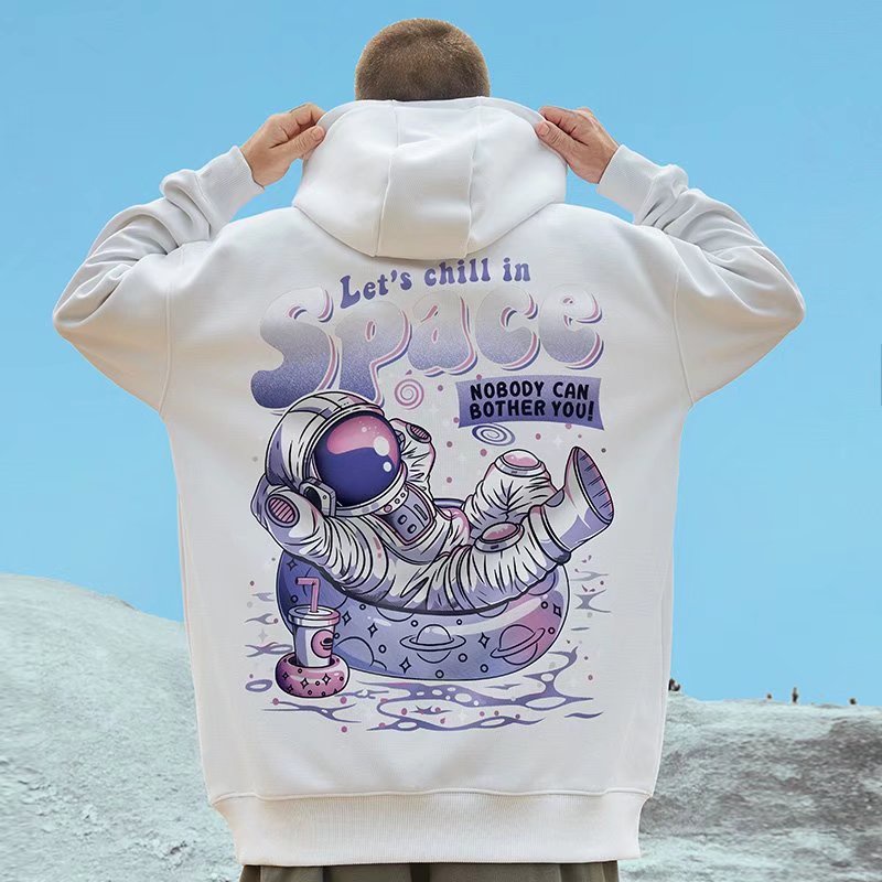 Áo hoodie tay dài dáng rộng in hình hoạt hình thời trang phong cách Nhật Bản cho nam cỡ M-8XL