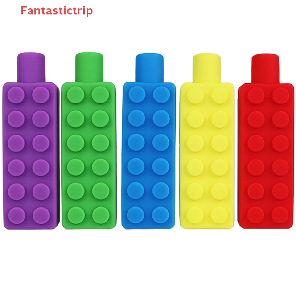 [Fantastictrip] 1 Cây Bút Chì Đồ Chơi Gặm Nướu Bằng Silicon Có Nắp Cảm Biến Mới