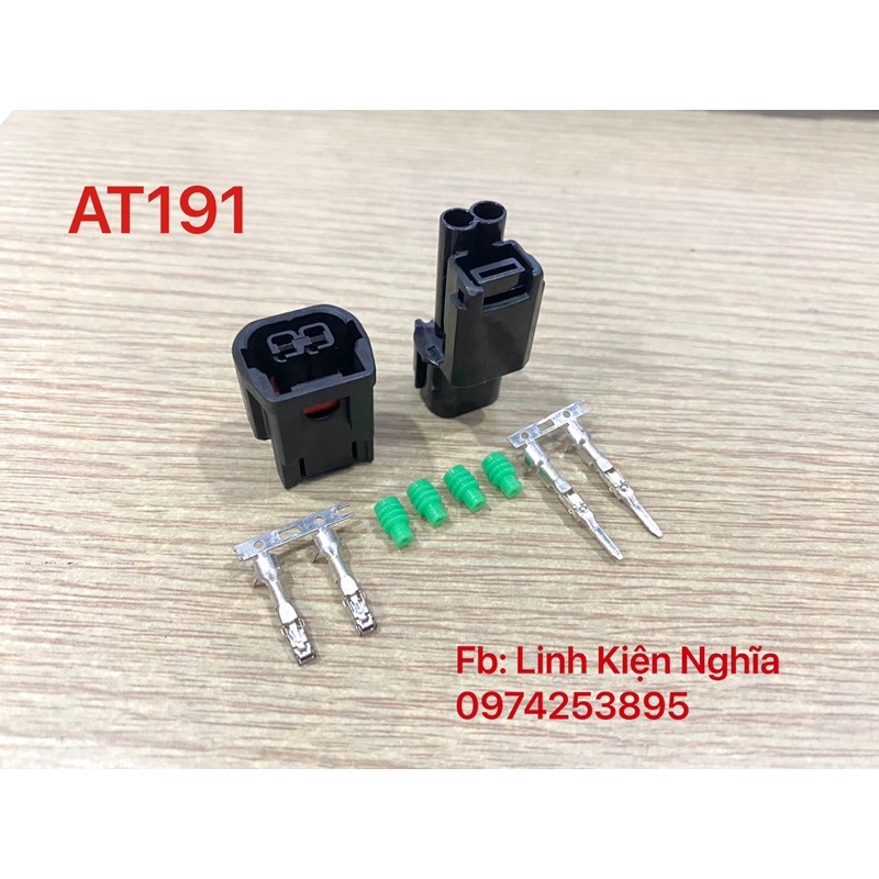 Bộ giắc chống nước 2P màu đen -1.5- AT191